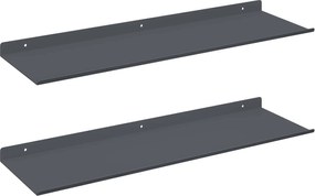 vidaXL Πλωτό ράφι Επιτοίχιο 2 pcs Ανθρακί 60 x 18 x 2,5 εκ. Ατσάλι