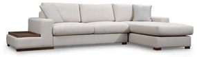 Γωνιακός καναπές PWF-0540 pakoworld αριστερή γωνία ύφασμα μπεζ-καρυδί 312x194x85εκ