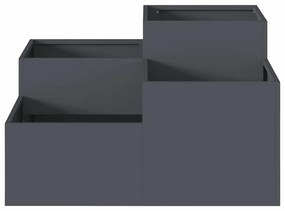vidaXL Γλάστρα Κήπου Ανθρακί 80 x 80 x 48 εκ. Ατσάλι