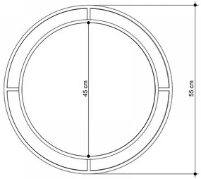 Καθρέφτης τοίχου Merlin Megapap χρώμα μαύρο 57x2x57εκ.