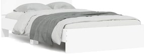 vidaXL Πλαίσιο Κρεβατιού με Κεφαλάρι/LED Λευκό 140x190 εκ.