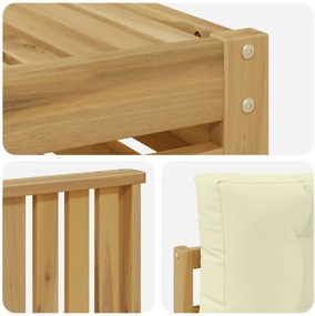 vidaXL Σειρά Καναπέ Εξωτερικού 5 pcs Λευκό και Κρεμ