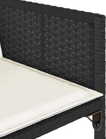 vidaXL Σετ Τραπεζαρίας Κήπου 5 Τεμαχίων Μαύρο Συνθ. Ρατάν με Μαξιλάρια