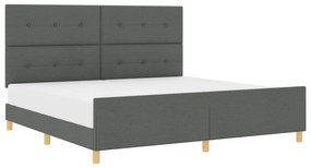 vidaXL Κρεβάτι με Κάσα Σκούρο Γκρι 200x200 εκ. Υφάσμα