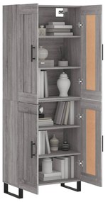 vidaXL Ντουλάπι Γκρι Sonoma 69,5 x 34 x 180 εκ. Επεξεργασμένο Ξύλο