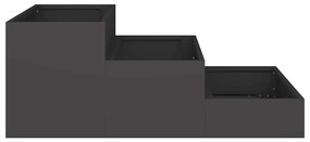 vidaXL Γλάστρα Κήπου Μαύρο 90 x 90 x 35 εκ Ατσάλι