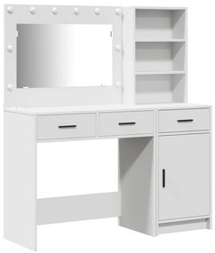 vidaXL Σετ 2 κομματιών Κομμωτηρίου  με LED Λευκό Επεξεργασμένο Ξύλο