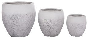 Σετ 3 τεμ. Γλάστρες GARDENER C4718 Fiberclay Λευκό Φ55x54,5Υ εκ. 55x55x54.5 εκ.