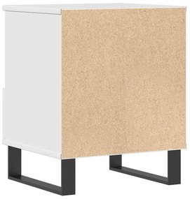 vidaXL Κομοδίνο Γυαλ. Λευκό 40 x 35 x 50 εκ. από Επεξεργασμένο Ξύλο