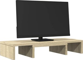 vidaXL Βάση Οθόνης Ρυθμιζ. Sonoma Δρυς 60x24x10,5 εκ. Επεξεργ. Ξύλο