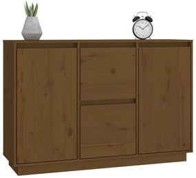 vidaXL Ντουλάπι Καφέ Μελί 111x34x75 εκ. από Μασίφ Ξύλο Πεύκου