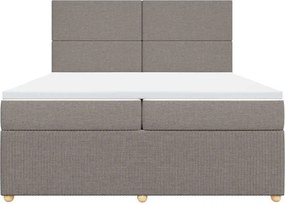 vidaXL Κρεβάτι Boxspring με Στρώμα Taupe 200x200 εκ. Υφασμάτινο