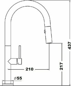 Orabella Vertigo 20111 Black - Μπαταρία Κουζίνας με Ντους