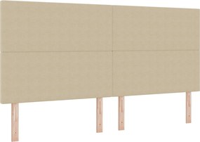 vidaXL LED κεφαλάρι Γκρι Πράσινο 200 cm Υφασμάτινο Κορντουρά