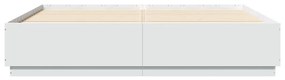 Πλαίσιο Κρεβατιού Λευκό 200 x 200 εκ. από Επεξεργασμένο Ξύλο - Λευκό