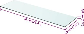 vidaXL Ράφια Πάνελ 2 τεμ. Διάφανα 70 x 20 εκ. Γυάλινα