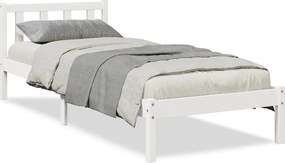 vidaXL Πλαίσιο Κρεβατιού Μακρύ Χωρ. Στρώμα Λευκό 80x220 εκ Μασίφ Πεύκο