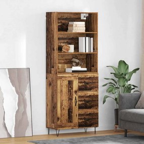 VidaXL Highboard 2 τμχ. Παλιό ξύλο 69,5 x 34 x 180 εκ.