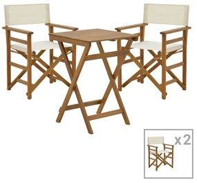 Dining room Bistrual-Lazio set of 3 folding natural solid acacia wood 50x50x70cm 50x50x70 εκ.