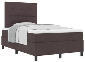 vidaXL Κρεβάτι με Βάση Στρώματος Σκούρο Καφέ 120x200 εκ. Ύφασμα