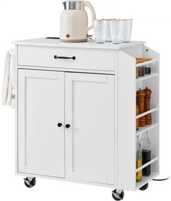 VEVOR Kitchen Island Cart Rolling Storage Cabinet on Wheel with Charging Station
