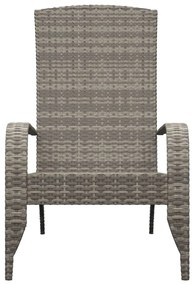 vidaXL Πολυθρόνα Κήπου Adirondack Γκρι από Συνθετικό Ρατάν