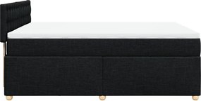 vidaXL Κρεβάτι Boxspring με Στρώμα Μαύρο 160x200 εκ. Υφασμάτινο