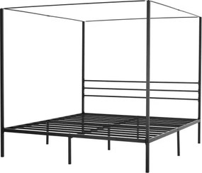 VEVOR King Size Canopy Bed Frame Metal Canopy Bed with Four Posters Black