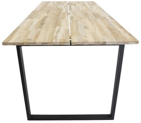 Τραπέζι Dallas 140, Ανοιχτό χρώμα ξύλου, Μαύρο, 75x90x200cm, 31 kg, Ξύλο, Μέταλλο, Ξύλο: Ξύλο Teak | Epipla1.gr
