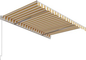 vidaXL Ηλεκτρική Αυλή 3 x 2,5 m Κίτρινο και λευκό ριγέ