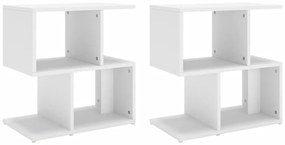 vidaXL Κομοδίνα 2 τεμ. Λευκά 50 x 30 x 51,5 εκ. από Επεξ. Ξύλο