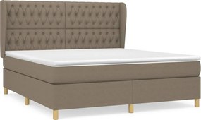vidaXL Κρεβάτι Boxspring με Στρώμα Taupe 180x200 εκ. Υφασμάτινο