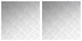 vidaXL Επιφάνειες Καρό 2 pcs Ασημί 50 x 50 cm Αλουμίνιο