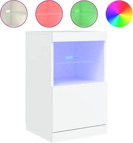 vidaXL Μπουφές με Φώτα LED Λευκός 41 x 37 x 67 εκ.