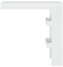 vidaXL Τραπέζι Μπαρ Τοίχου Λευκό 102x45x103,5 εκ. Επεξεργασμένο Ξύλο