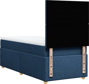 vidaXL Κρεβάτι Boxspring με Στρώμα Μπλε 90x190 εκ.Υφασμάτινο