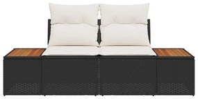 vidaXL Καναπές Κήπου Μαύρο 184 x 62 x 85εκ συνθετικό ρατάν