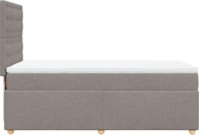 vidaXL Κρεβάτι Boxspring με Στρώμα Taupe 90x190 εκ.Υφασμάτινο