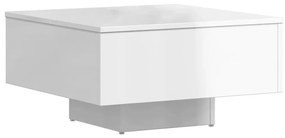 Τραπεζάκι Σαλονιού Γυαλιστερό Λευκό 60x60x31,5 εκ. Επεξ. Ξύλο - Λευκό