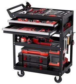 VEVOR 5-Tier Tool Cart on Wheels 400 lb Rolling Work Cart with Drawer &amp; Pegboard