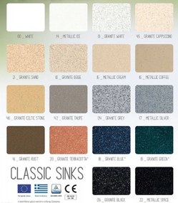 Sanitec Classic 336 (86×50) - Γρανιτένιος νεροχύτης - Metallic ICE