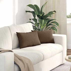 vidaXL Μαξιλάρι Καναπέ 2 pcs Καφέ 50 x 30 cm ύφασμα