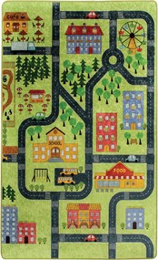 Carpet (100 x 160) Small Town - Green Multicolor