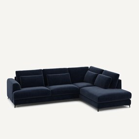 Γωνιακός καναπές-κρεβάτι, δεξιός, βελούδο chenille, Marsile