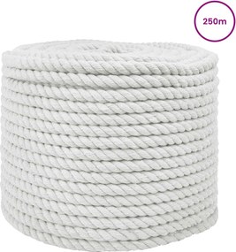 vidaXL Κωτόσχοινo 10 mm 250 m Λευκό 100% Βαμβάκι