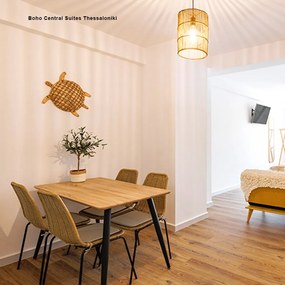 Τραπέζι ξύλινο Nextdeco καφέ Υ75x120x70εκ