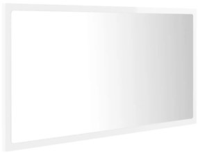 vidaXL Καθρέφτης Μπάνιου με LED Γυαλ. Λευκό 80x8,5x37 εκ. Ακρυλικός