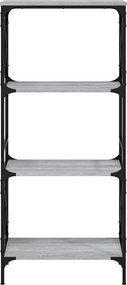 vidaXL Βιβλιοθήκη 4 Επιπέδων Γκρι Sonoma 59x35x132 εκ. Επεξεργ. Ξύλο