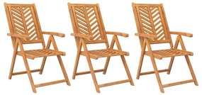 Καρέκλες Κήπου Ανακλινόμενες 3 τεμ. από Μασίφ Ξύλο Ακακίας - Καφέ