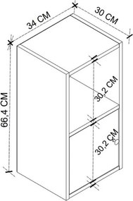 Κομοδίνο Vito Megapap χρώμα ανθρακί 34x30x66,4εκ.